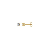 Round Diamond Solitaire (1/2 CTW) Gesekan Back Stud Earrings kuning (14K) utama - Popular Jewelry - New York