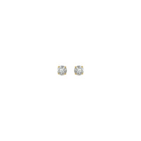 Round Diamond Solitaire (3/4 CTW) Friction Back Stud Earrings yellow (14K) front - Popular Jewelry - New York