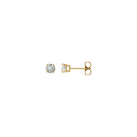 Berlian Bulat Solitaire (3/4 CTW) Geseran Belakang Subang Stud kuning (14K) utama - Popular Jewelry - New York
