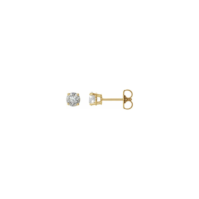 Round Diamond Solitaire (3/4 CTW) Friction Back Stud Earrings yellow (14K) main - Popular Jewelry - New York