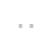 Round Diamond Solitaire (1 CTW) Friction Back Stud Earrings yellow (14K) - front - Popular Jewelry - New York