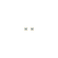 ክብ የአልማዝ ሶሊቴየር ስቱድ የኋለኛ የጆሮ ጌጥ (14 ኪ.ሜ) የፊት - Popular Jewelry - ኒው ዮርክ