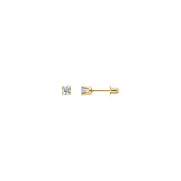 Round Diamond Solitaire Stud Screw Back Earrings (14K) main - Popular Jewelry - New York