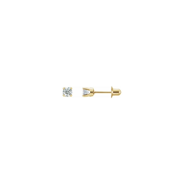 Round Diamond Solitaire Stud Screw Back Earrings (14K) main - Popular Jewelry - New York