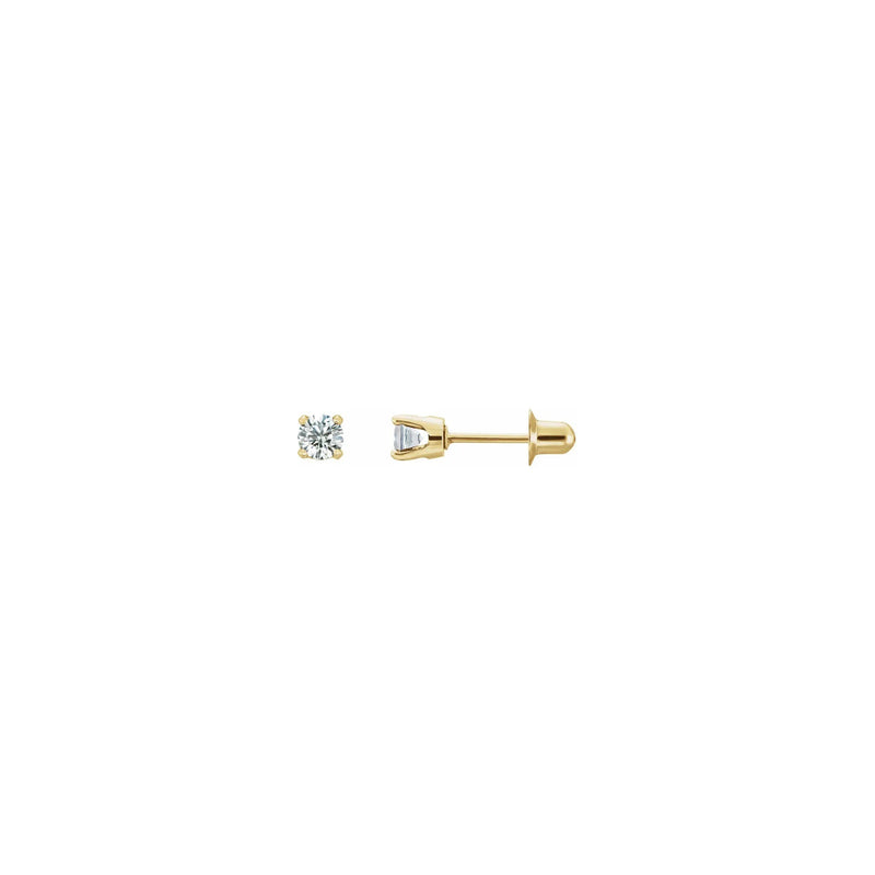 Round Diamond Solitaire Stud Screw Back Earrings (14K) main - Popular Jewelry - New York
