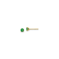 Round Emerald Stud Earrings (14K) main - Popular Jewelry - New York