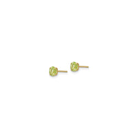 Round Peridot Stud Earrings (14K) side - Popular Jewelry - New York