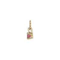 圆形粉红色尖晶石单石项链 (14K) 侧 - Popular Jewelry  - 纽约