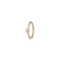 Round White CZ Hoop Nose Ring Piercing (14K) main - Popular Jewelry - নিউ ইয়র্ক