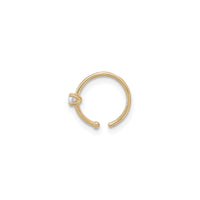 Round White CZ Hoop Nose Ring Piercing (14K) sa gilid - Popular Jewelry - New York