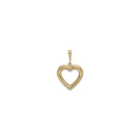 Rounded Reversible Heart Outline Pendant (14K) front - Popular Jewelry - New YorkRounded Reversible Heart Outline Pendant (14K) back - Popular Jewelry - New York