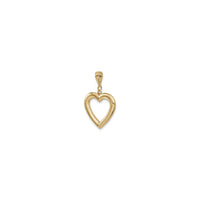 Rounded Reversible Heart Outline Pendant (14K) diagonal - Popular Jewelry - New York