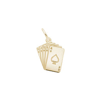 Royal Flush Cards Charm buidhe (14K) prìomh - Popular Jewelry - Eabhraig Nuadh