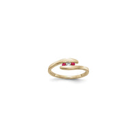 Rubinowy i diamentowy 3-kamienny pierścień napinający (14K) główny - Popular Jewelry - Nowy Jork