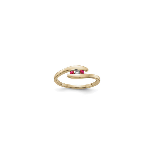 Ruby and Diamond 3-Stone Tension Ring (14K) main - Popular Jewelry - New York