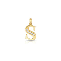 S Icy Initial Letter Pendant (14K) main - Popular Jewelry - New York
