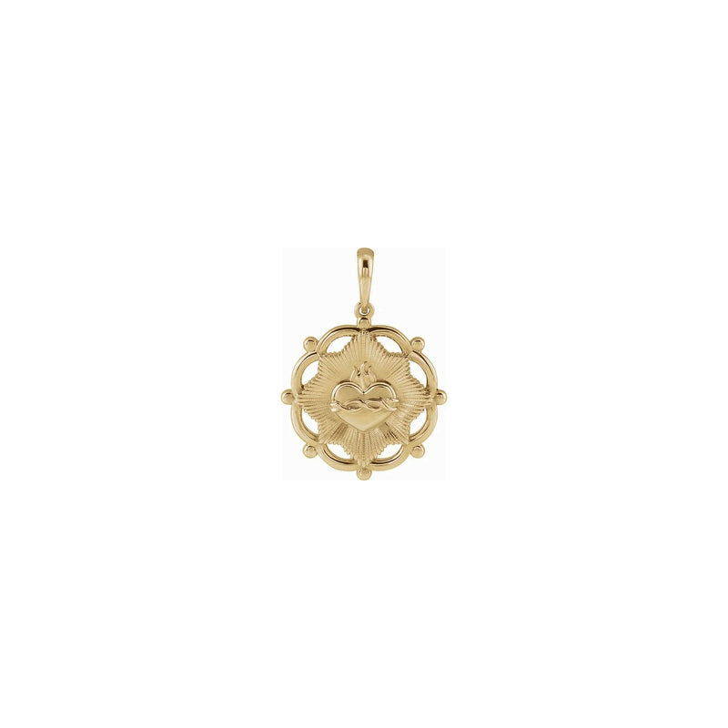 Sacred Heart Pendant (14K) front - Popular Jewelry - New York