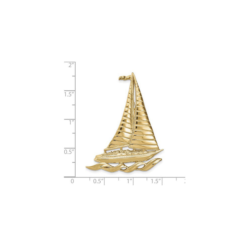 Sailboat over Sea Pendant (14K) scale - Popular Jewelry - New York