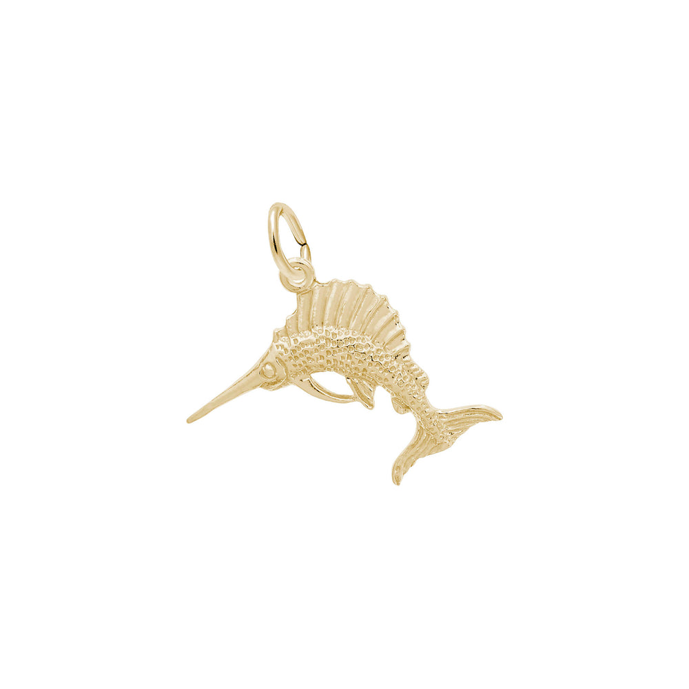Sailfish Charm yellow (14K) main - Popular Jewelry - New York