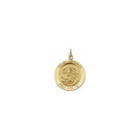 Medali ya Mtakatifu Michael manjano 18 mm (14K) kuu - Popular Jewelry - New York
