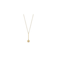 Satin Flower Dangle Necklace (14K) full - Popular Jewelry - New York