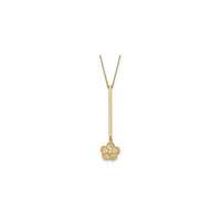 Satin Flower Dangle Necklace (14K) main - Popular Jewelry - New York