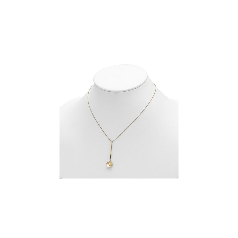 Satin Flower Dangle Necklace (14K) preview - Popular Jewelry - New York