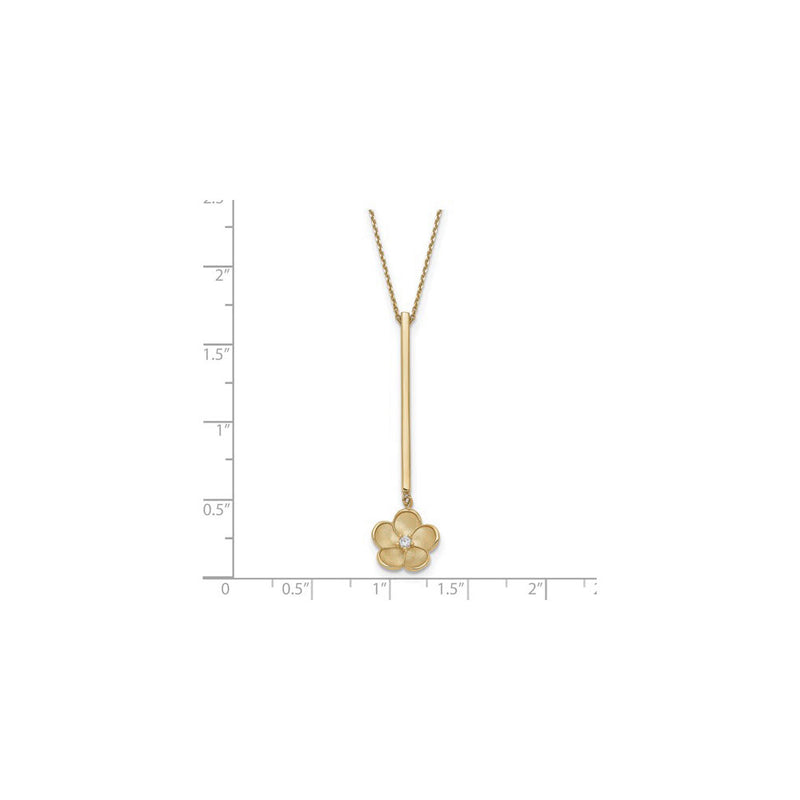 Satin Flower Dangle Necklace (14K) scale - Popular Jewelry - New York