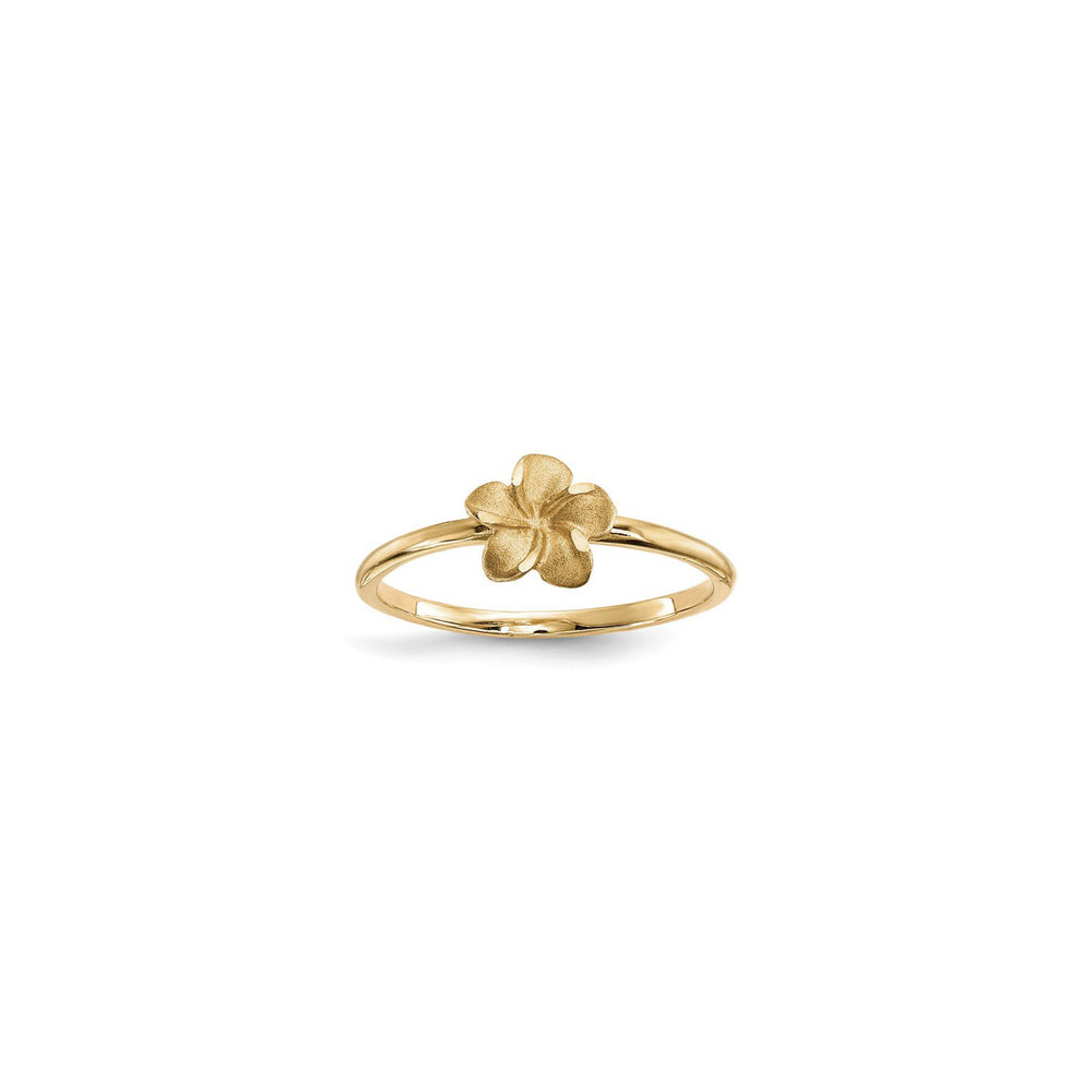 Satin Plumeria Flower Ring (14K) main - Popular Jewelry - New York