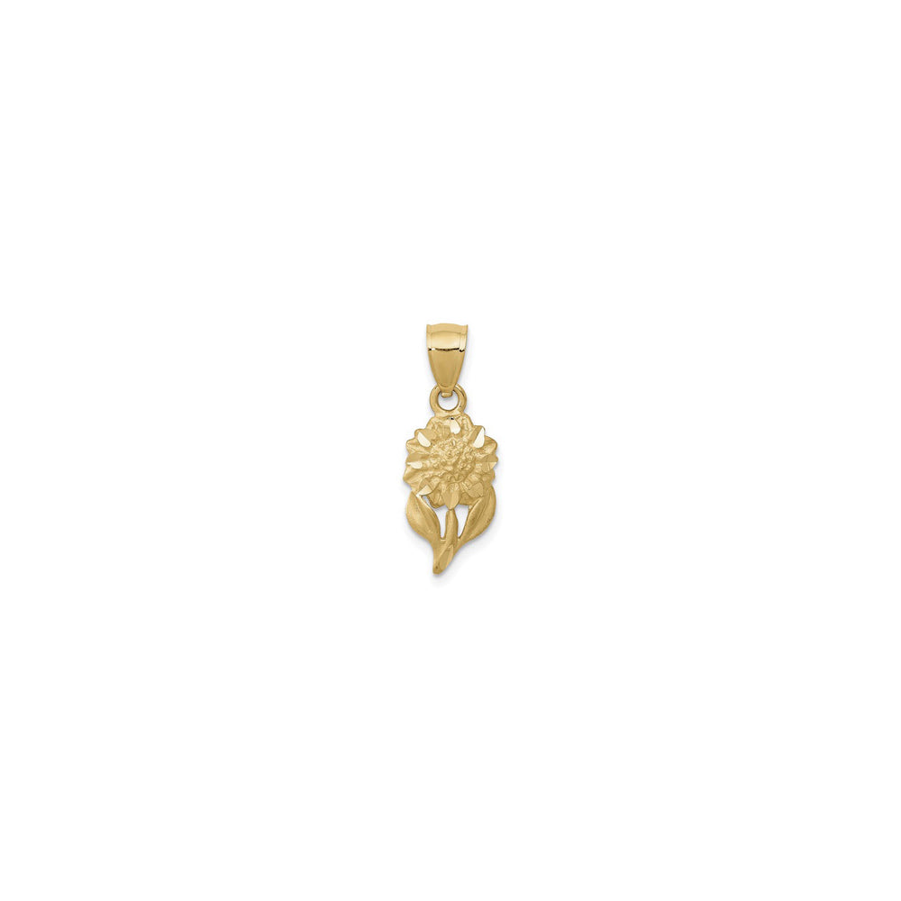 Satin Diamond-Cut Sunflower Pendant (14K) main - Popular Jewelry - New York
