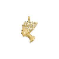 Satin ati Diamond -Ge Nefertiti Charm (14K) iwaju - Popular Jewelry - Niu Yoki