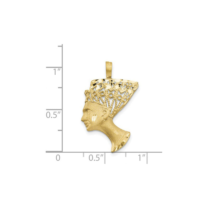 Satin and Diamond-Cut Nefertiti Charm (14K) scale - Popular Jewelry - New York