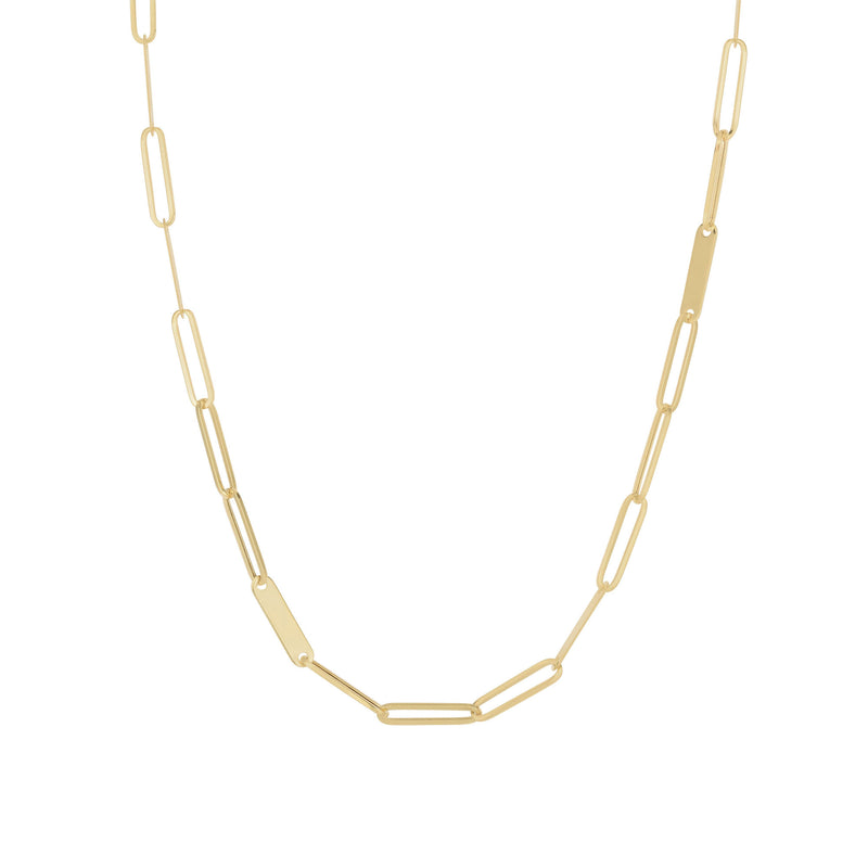Scattered Bar Paperclip Necklace (14K) main - Popular Jewelry - New York