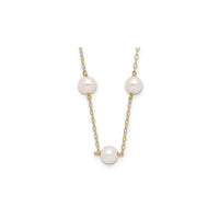 Scattered Freshwater Pearl Necklace (14K) close up - Popular Jewelry - Njujork