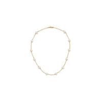 Scattered Freshwater Pearl Necklace (14K) full - Popular Jewelry - Njujork