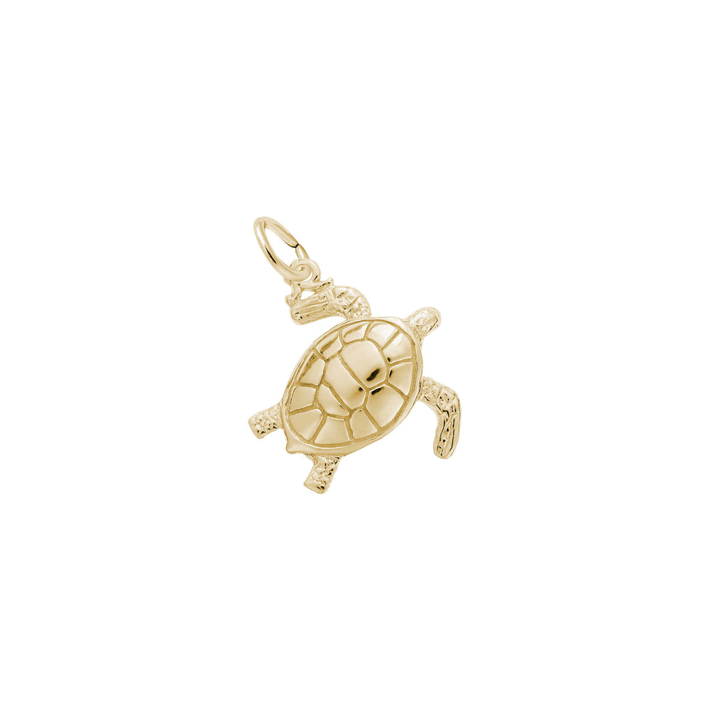 Sea Turtle Charm yellow (14K) main - Popular Jewelry - New York