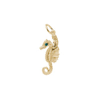 Seahorse Rider Mermaid Pendant yellow (14K) main - Popular Jewelry - New York