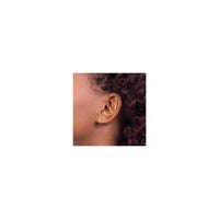 Shiny Sunflower Stud Earrings (14K) preview - Popular Jewelry - New York