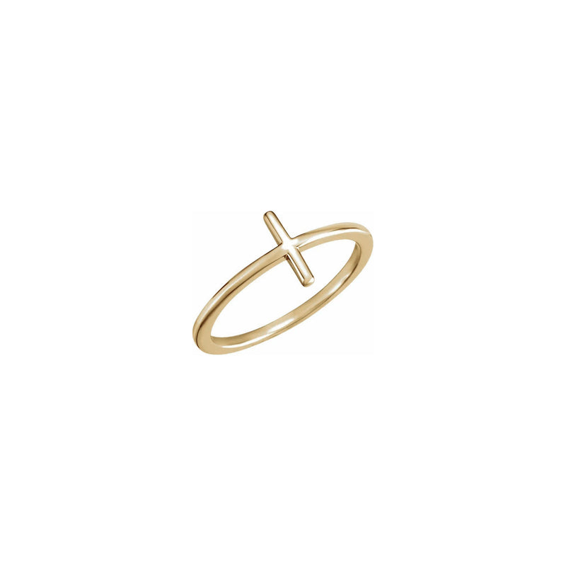 Sideways Cross Ring yellow (14K) main - Popular Jewelry - New York