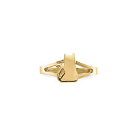 Sitting Cat Silhouette Ring (14K) front  - Popular Jewelry - ニューヨーク