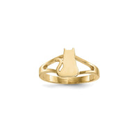 Hlavný prsteň so siluetou sediacej mačky (14K) - Popular Jewelry - New York