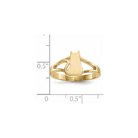 Sitting Cat Silhouette Ring (14K) scale - Popular Jewelry - New York