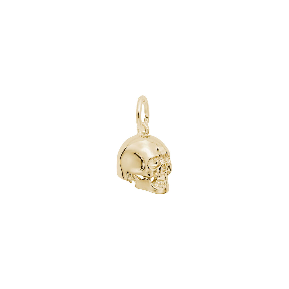 Skull Charm yellow (14K) main - Popular Jewelry - New York