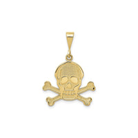 Skull and Bones Mesh Patterned Pendant (14K) front - Popular Jewelry - Njujork