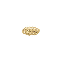 Slanted Shrimp Dome Ring (14K) front - Popular Jewelry - New York