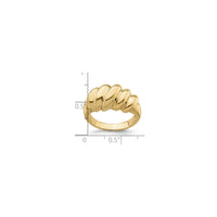 Slanted Shrimp Dome Ring (14K) scale - Popular Jewelry - New York