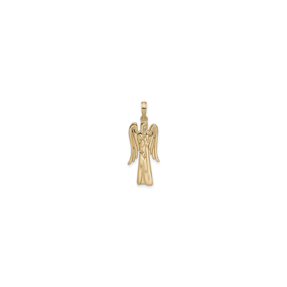 Slender Praying Angel Pendant (14K) front - Popular Jewelry - New York