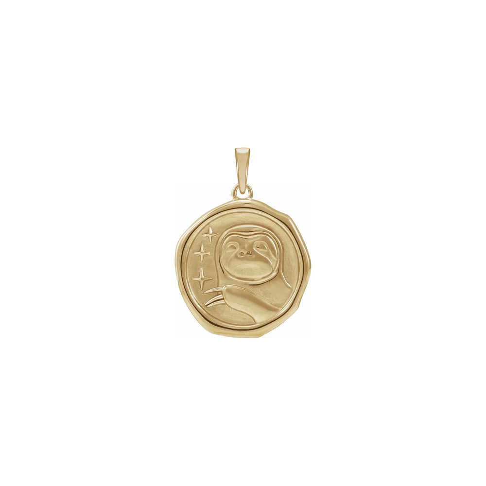 Sloth Spirit Animal Pendant (14K) front - Popular Jewelry - New York