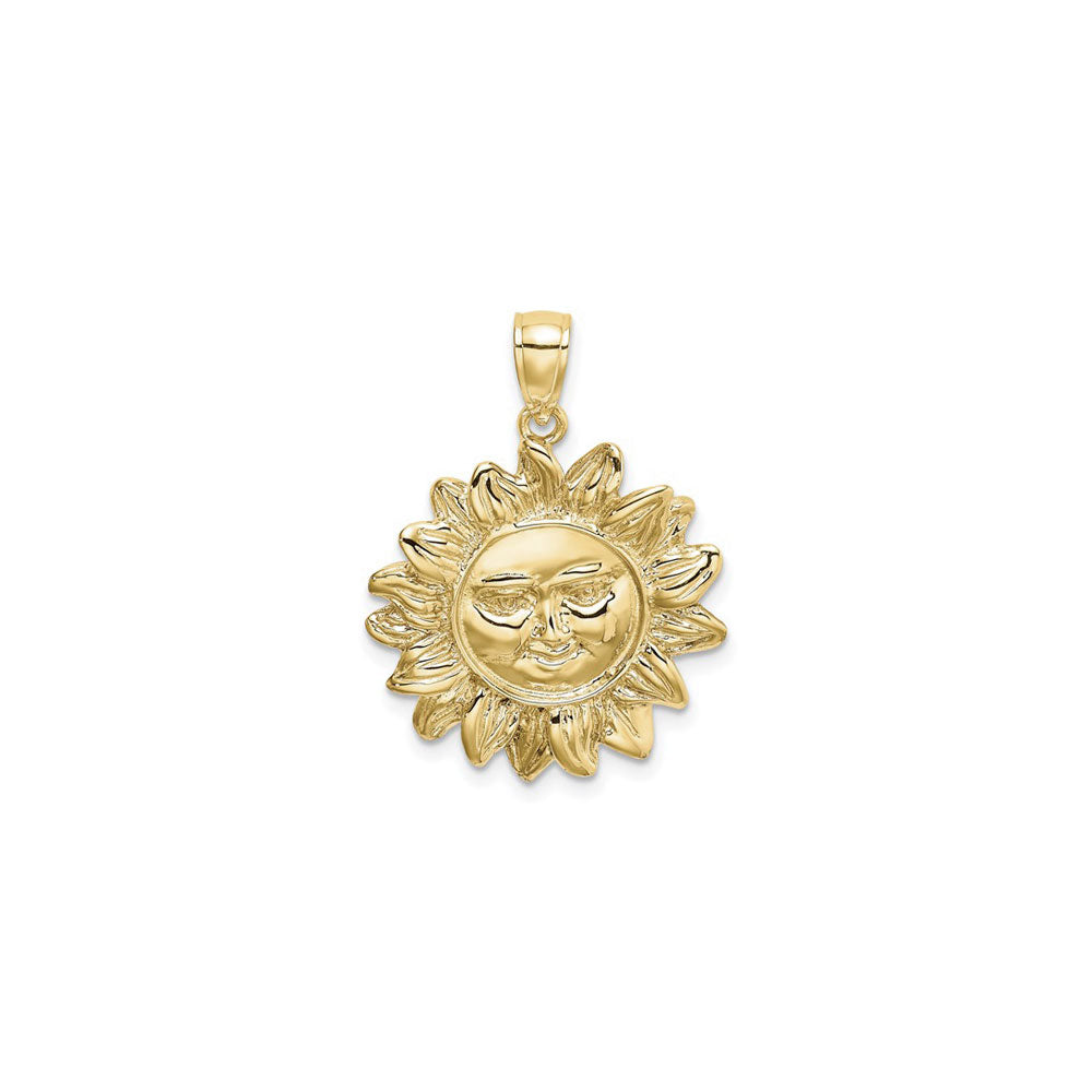 Smiley Sun Pendant (14K) front - Popular Jewelry - New York