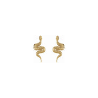 Snake Stud Earrings (14K) front - Popular Jewelry - New York
